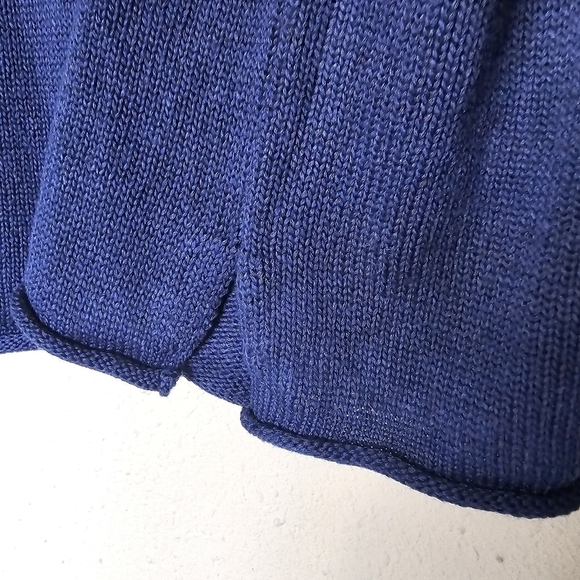 Marled Reunited L Sweater Slits Pullover Red USA‎ Embroidery Navy Blue - Picture 11 of 13